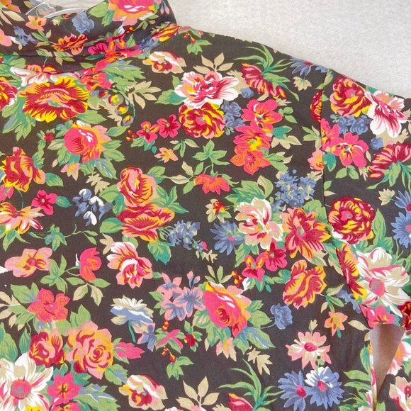 NWT Vintage ONE STEP UP Womens L Black Floral Cottagecore Long Sleeve Turtleneck - Picture 2 of 10